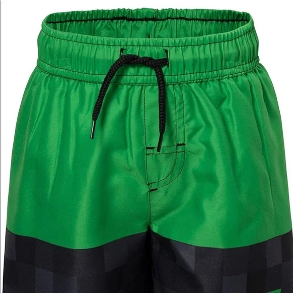 𝅺Boys Minecraft Rash Guard & Swim Trunks Set